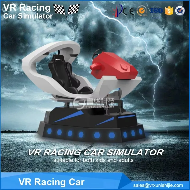 الملاهي 9D VR سينما القيادة سيارة ممر لعبة المعدات 3dof الحركة الكهربائية VR سباق السيارات محاكي #3