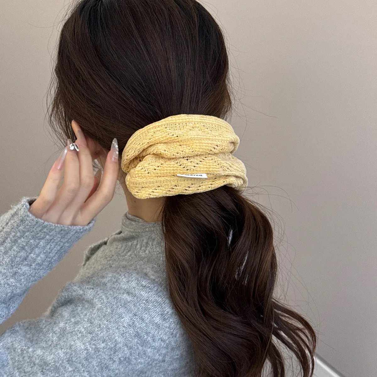 

Velvet hollow large hair band For girl women elastic ponytail rubber 2025 new accessories scrunchies tie korean popular kpop in