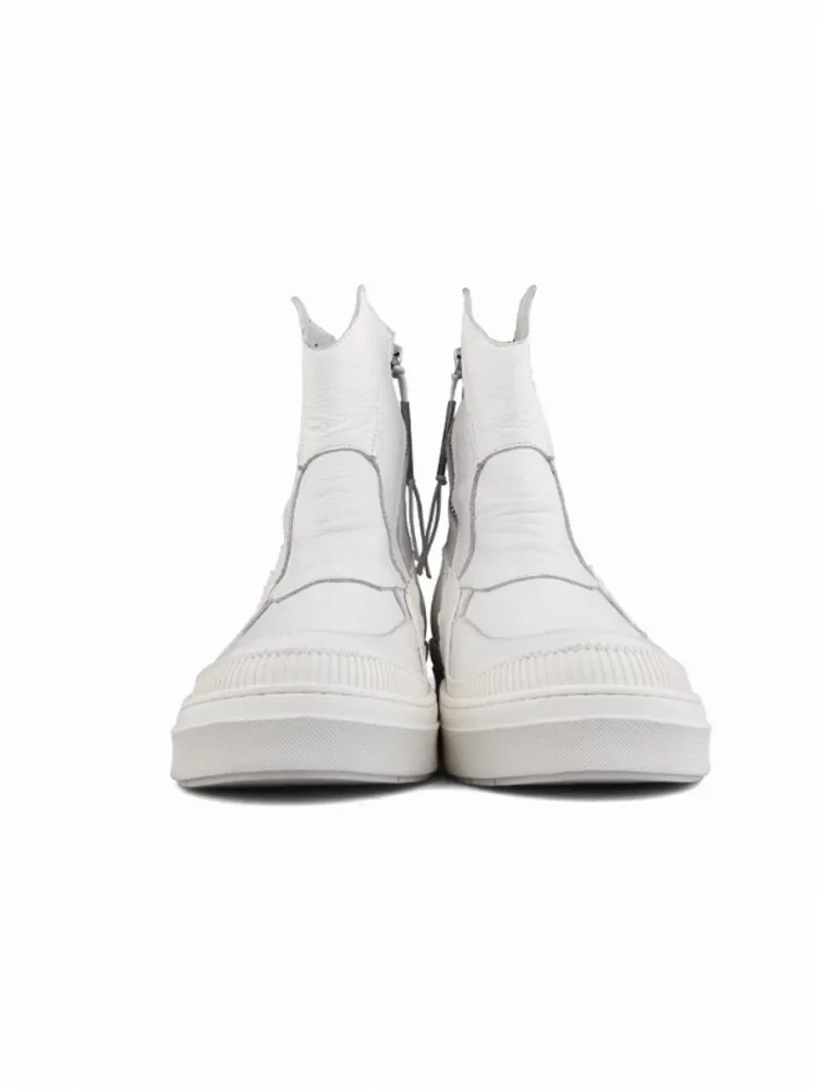 Handmade Men Autumn Winter Fashion Zipper High Top Comfortable Patchwork Genuine Leather Thick Platform Skateboard Shoes Boots
