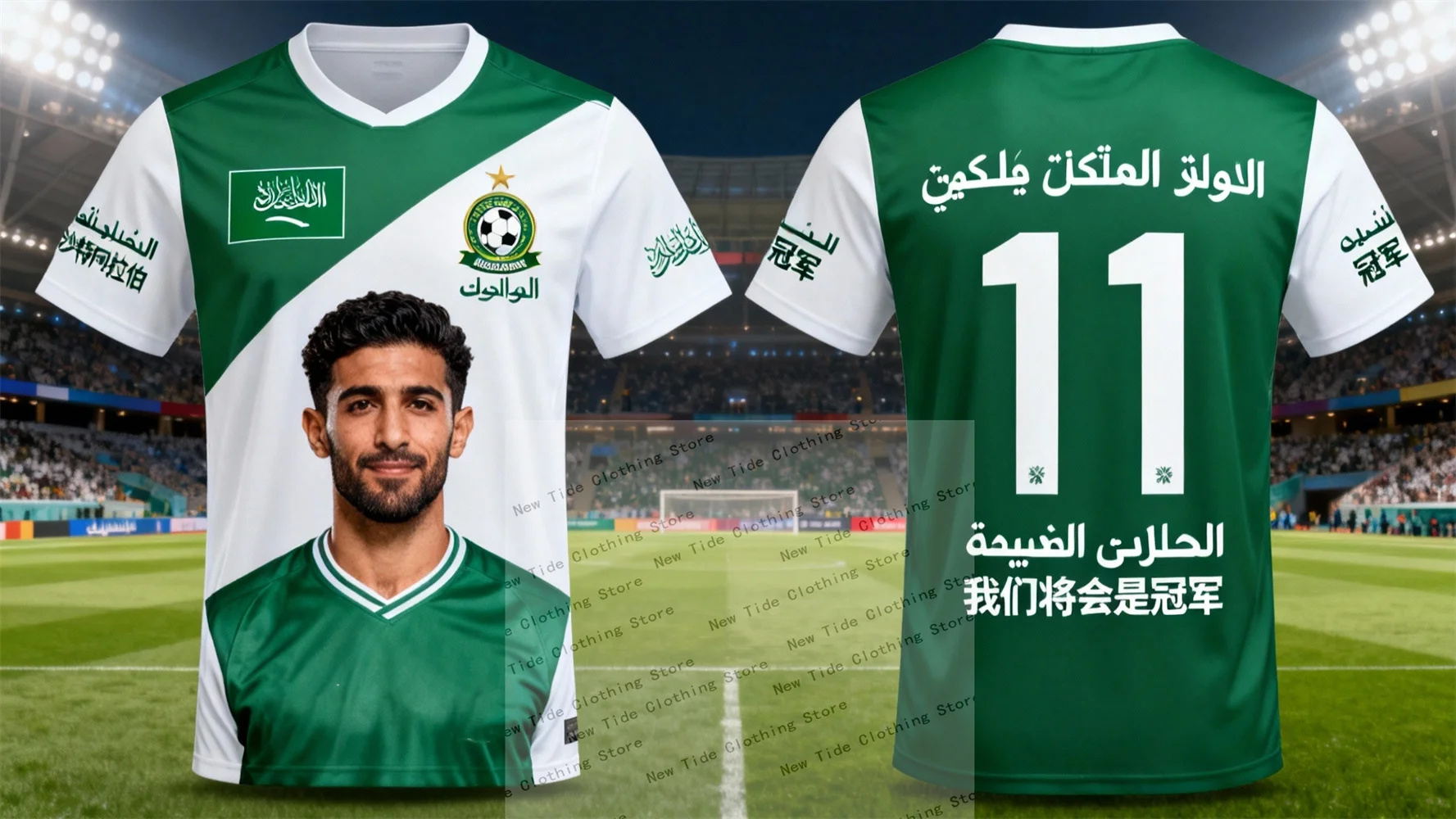 المملكة العربية السعودية 2026 كرة القدم لكرة القدم جيرسي وتي شيرت للرجال المشجعين - مجموعة معدات نمط المعجبين تظهر دعمك الآن 3 #4