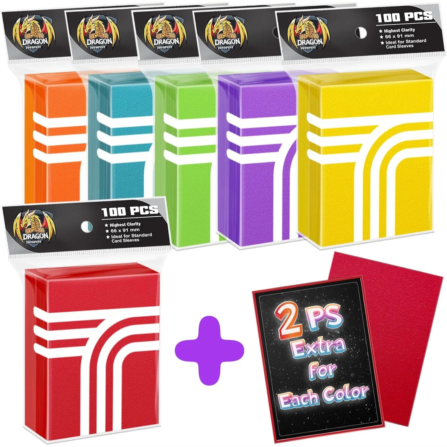 

600 Matte Card Sleeves - 6 Colors Premium Protectors for TCG Sports Cards Magic with 12 Bonus