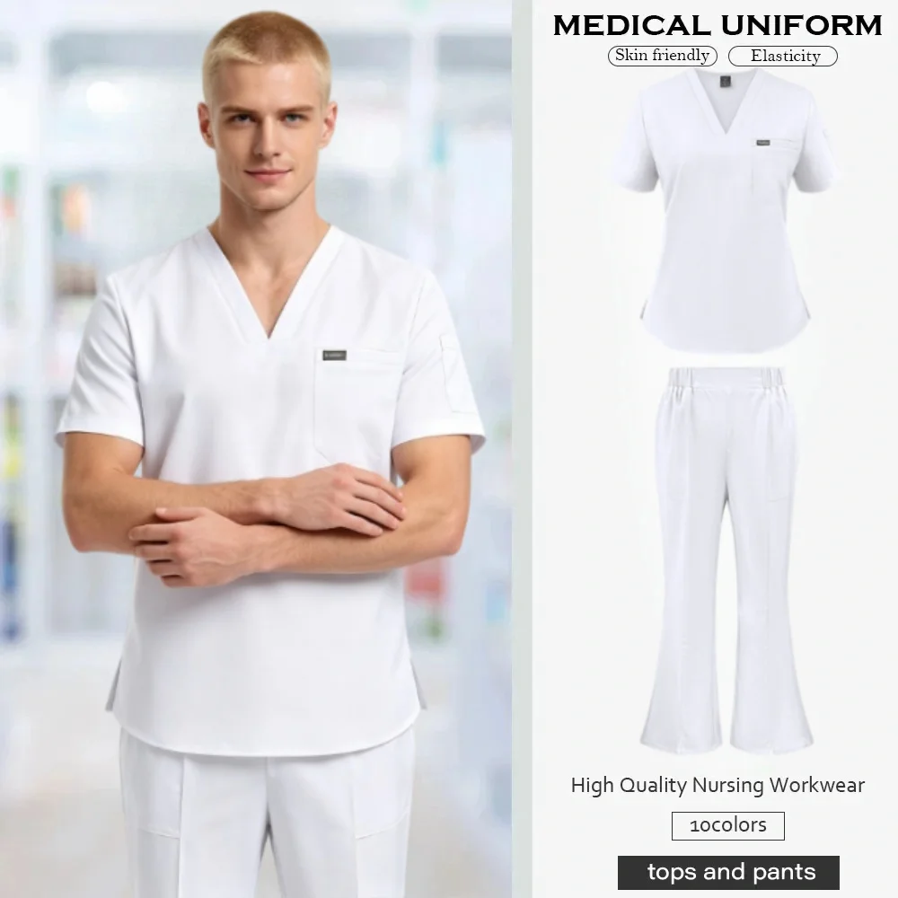 Men's Stretch Two-piece Chef Style Frosted Running Suit Designed By Pet Hospital Doctors and Caregivers