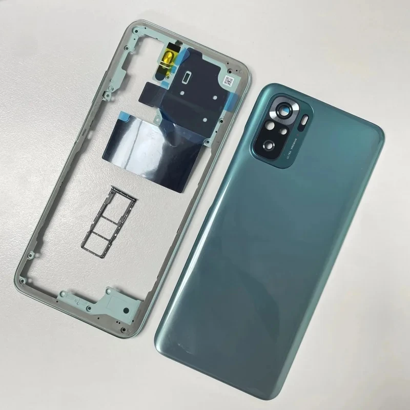 For Redmi Note 10S Full Housing Case Middle Frame  Battery Back Cover Rear  With Camera Lens  Sim Tray image 5