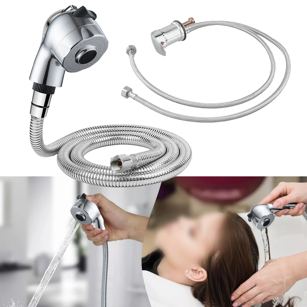 

Hose Connector Hose Length 120cm Mixing Valve Dual Function Nozzle Erosion Resistant Finish Home Grooming For Hair Salons