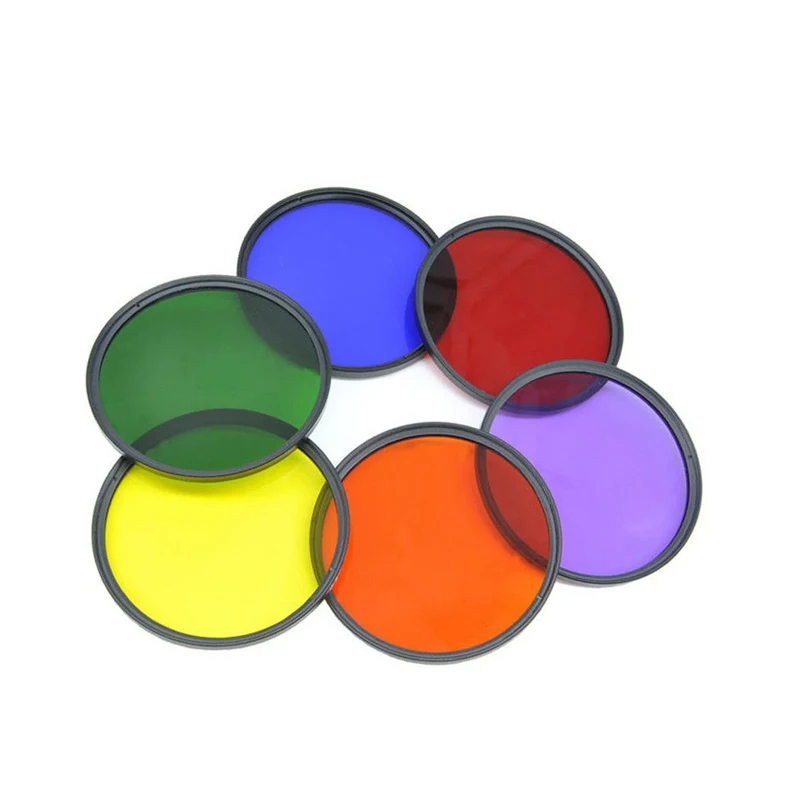 6 PCS 49/52/55/58/62/67/72/77/82mm Full Color Filters Set For Canon Sony Nikon Camera Lens Accessories with Bag