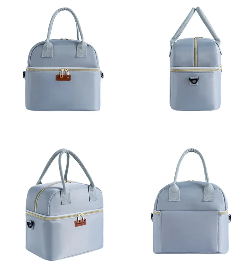 Tragbare isolierte Lunchtaschen für den Außenbereich, Thermo-Kühltasche, auslaufsicher, Handarbeit, Lunchbox, wasserdichte Tasche, Organizer-Tasche – Detail 8