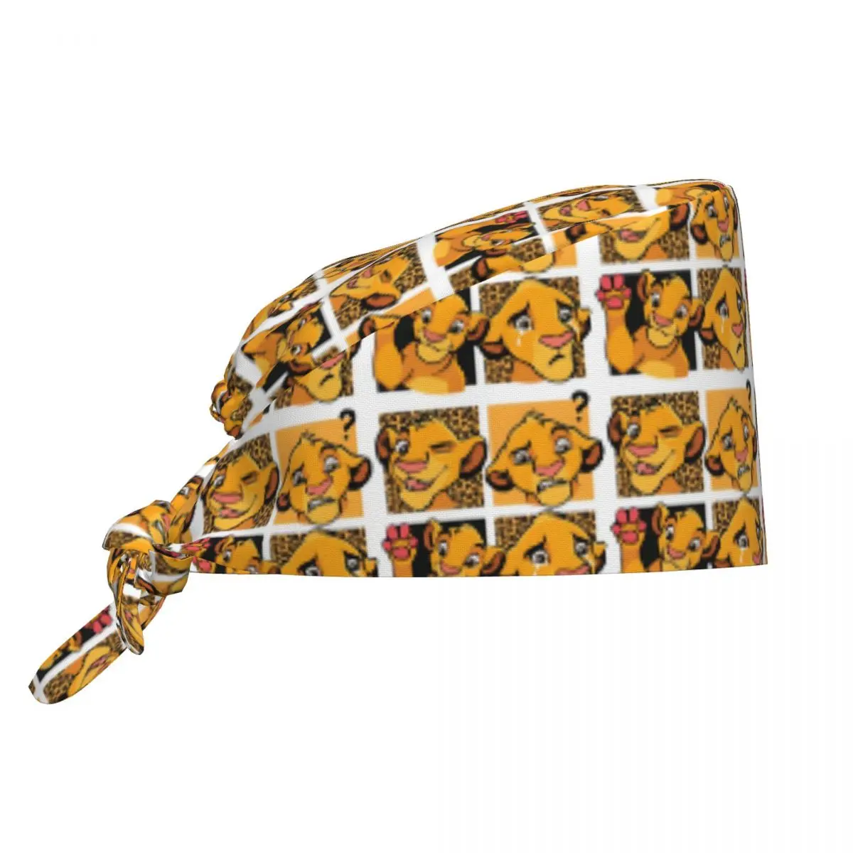 

Custom The Lion King Cartoon Scrubs Cap Surgical Hats Men Women Retro Simba Film Operating Room Cap Operator Hats Lab Works Hat
