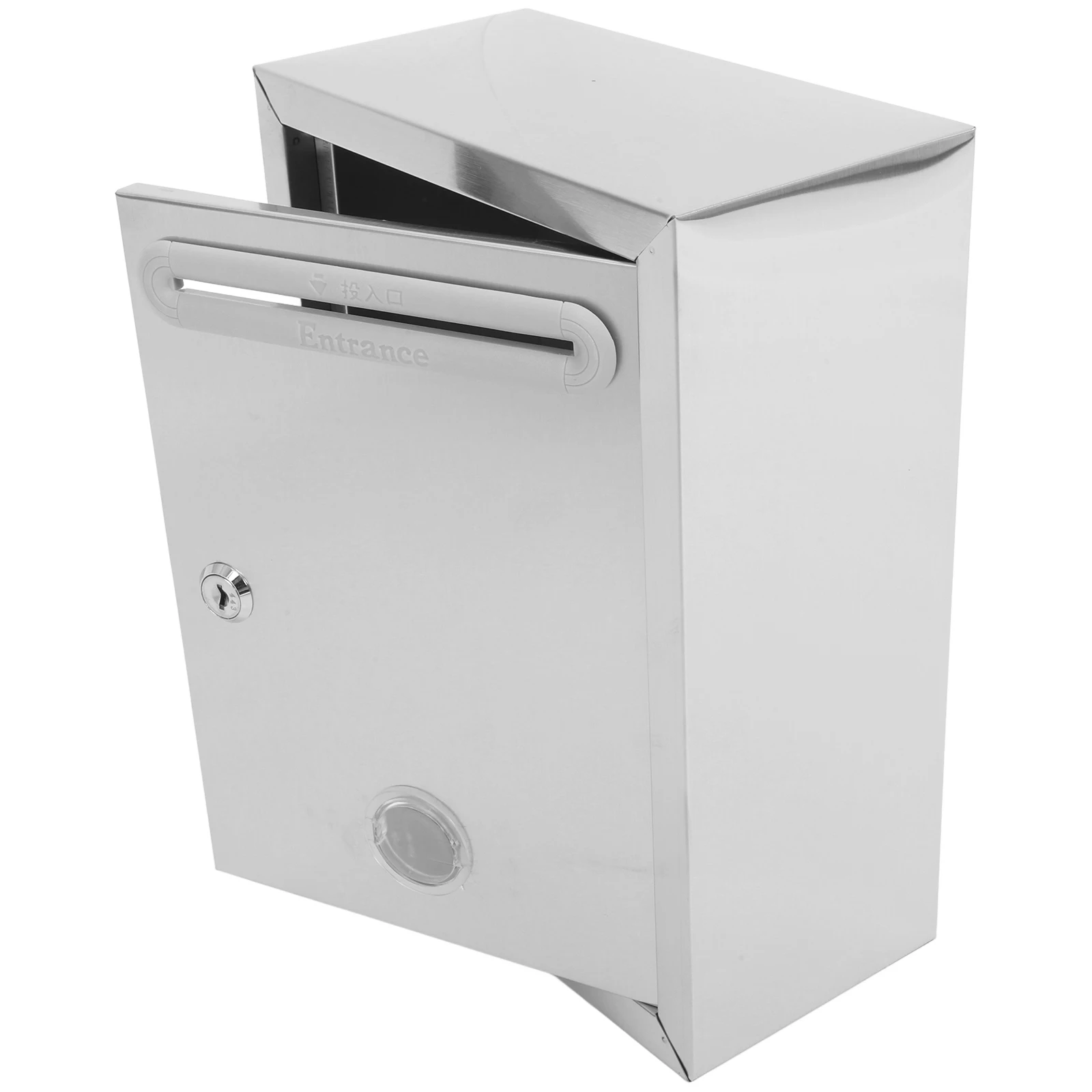 

Stainless Steel Suggestion Box Wall Mount Lockable Mailbox Donation Money Staff Versatile Secure Slot Installation