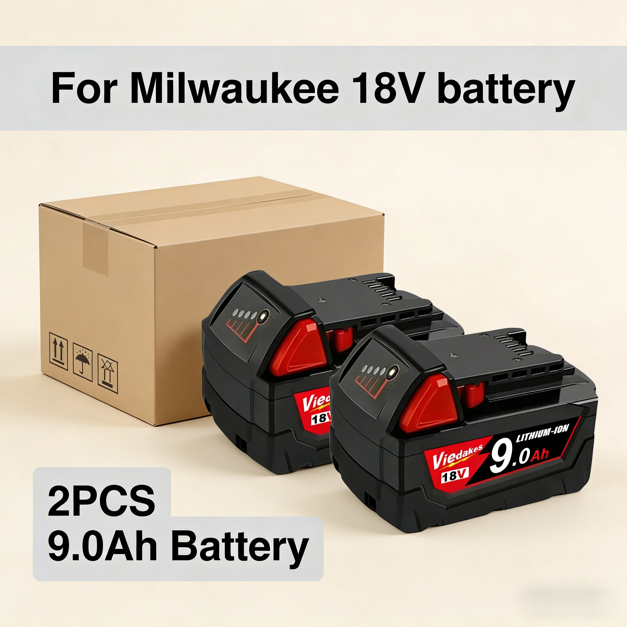 

original For Milwaukee M18 Battery, 9.0Ah 18V Li-Ion battery for M18B5 48-11-1860 48-11-1850 48-11-1840 48-11-1830 48-11-1820