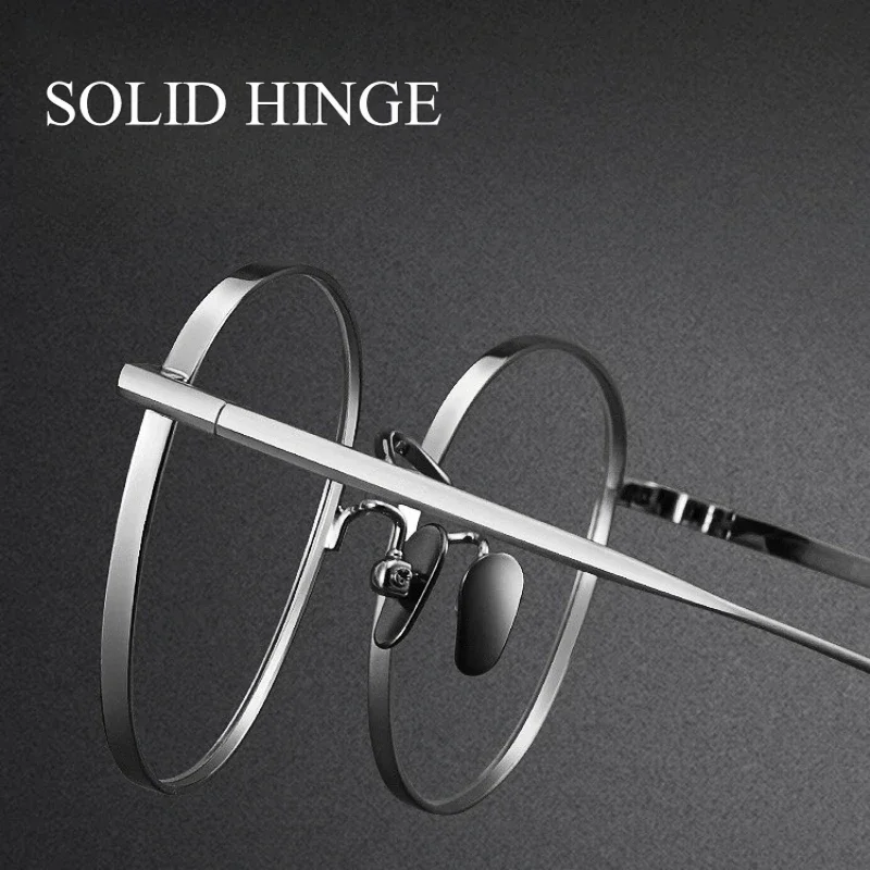 OLLYMURS Retro Pure Titanium กรอบแว่นตาผู้ชายผู้หญิง Ultralight Luxury Optical Prescription กว้างกรอบแว่นตาแว่นตา