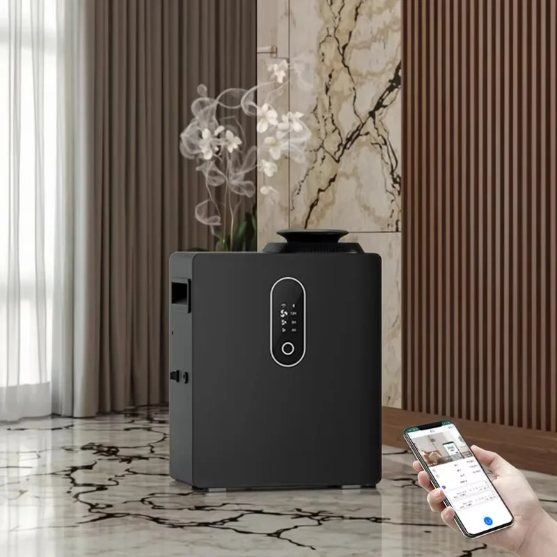

Wall Mounted Smart Hotel Natural Perfume Oil Diffuser Machine Wholesale Large Area Aroma Air Scent Diffuser Metal Material