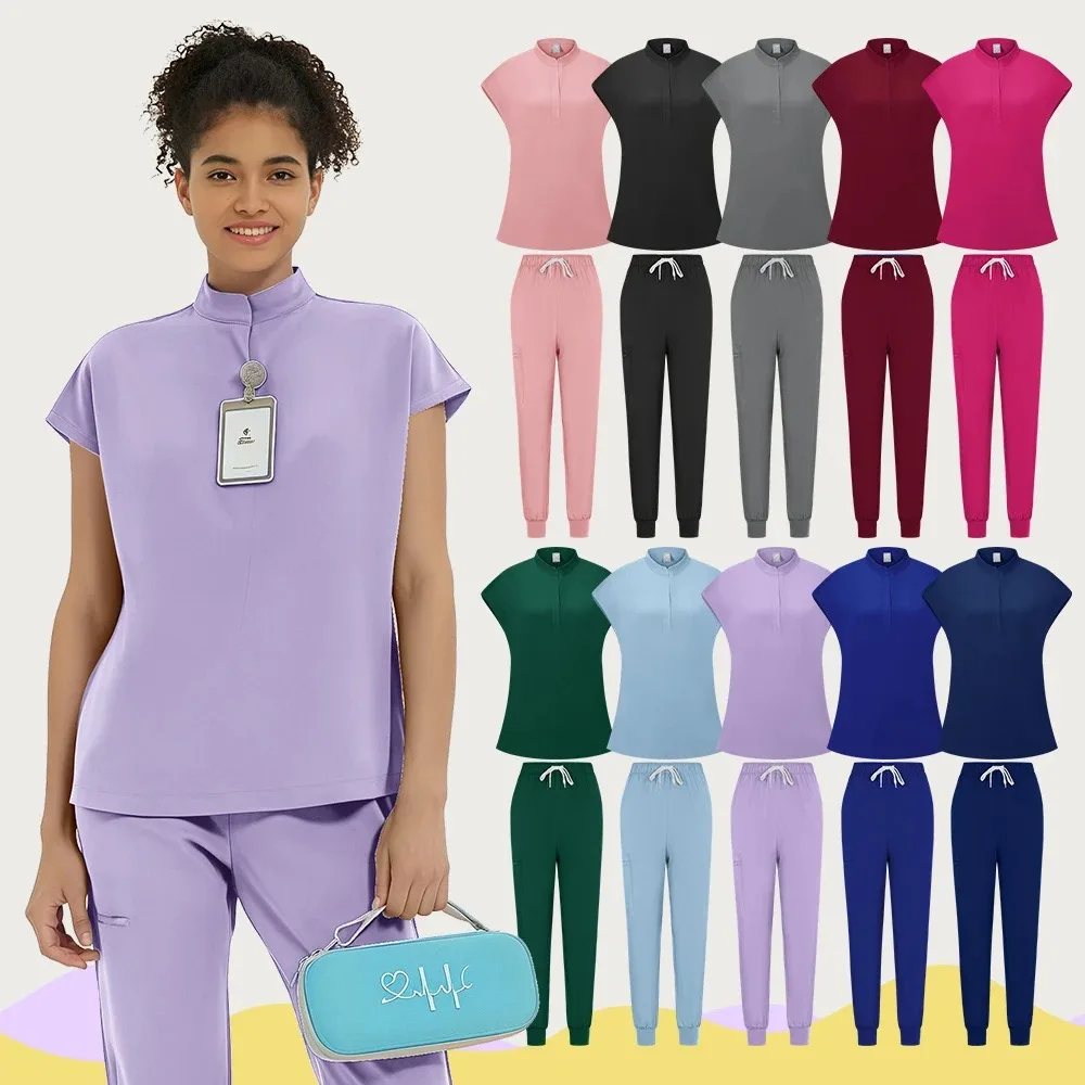 multicolor-solid-color-pharmacist-work-clothes-beautician-lab-workwear-nursing-uniforms-pet-clinic-veterinary-uniforms-wholesale