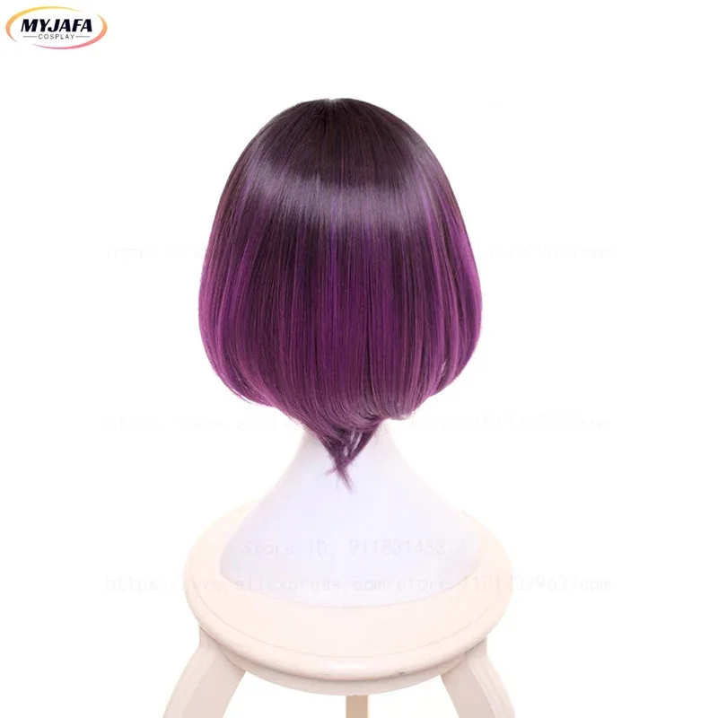 2025 Joi Elma تأثيري كوباياشي التنين خادمة التدرج قصيرة الأرجواني أومبير مقاومة للحرارة الاصطناعية الشعر أنيمي الباروكات + شعر مستعار #5