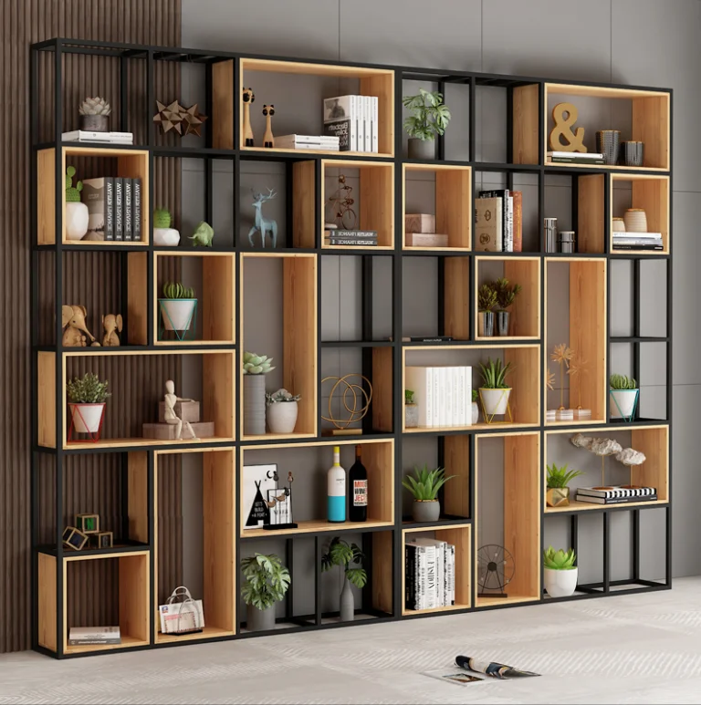 Wall Corner Shelf Storage Rack Metal Book Shelf Cabinet Furniture Bookshelf Library Wooden Bookcases