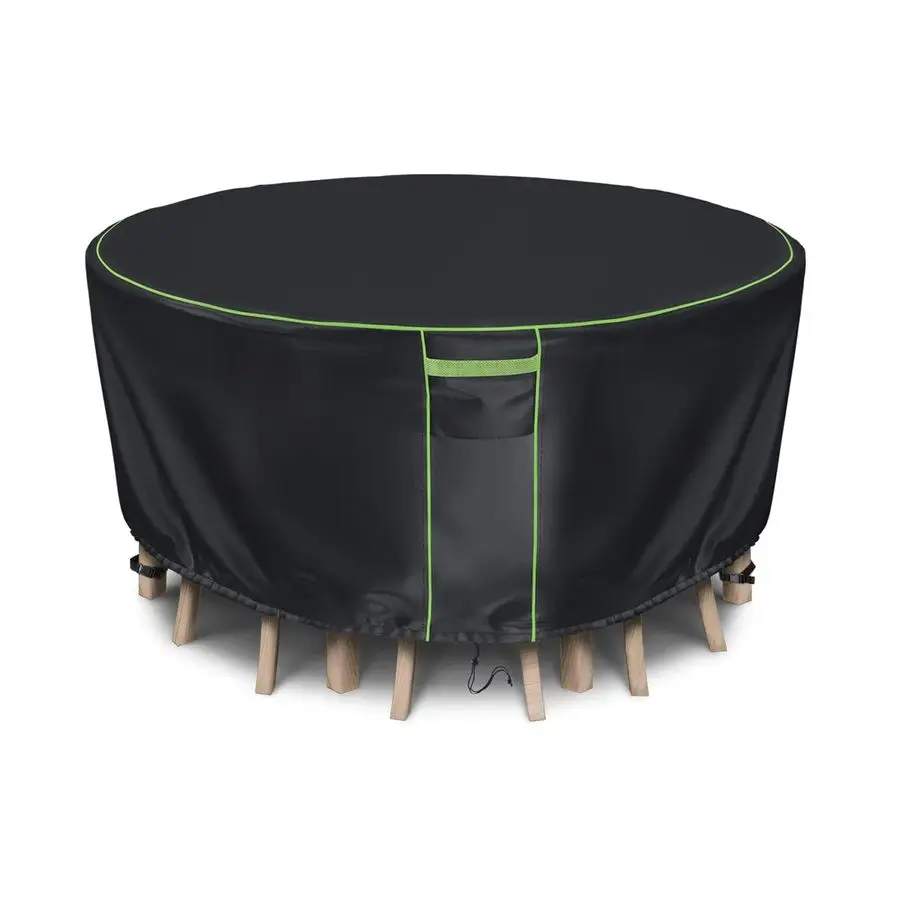 

Чехол для круглого садового стола и стульев, 600D, водонепроницаемый, устойчивый к разрывам и УФ-излучению, диаметр 110 см