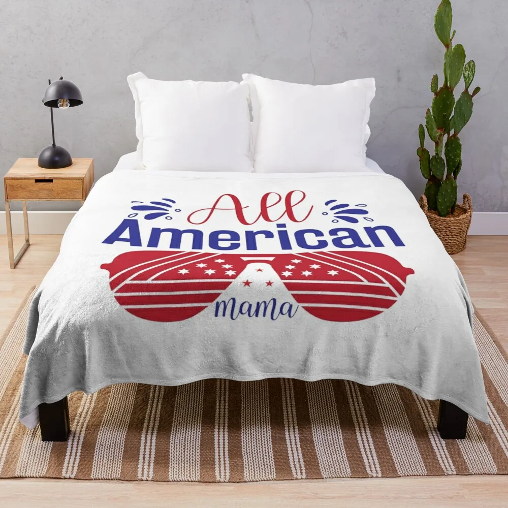 

All American Mama Throw Blanket Decorative Beds Cute Plaid Blankets