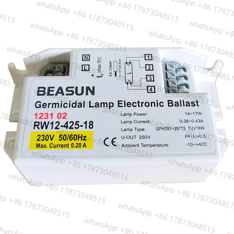 RW12-425-18 RW12-425-18A BEASUN 120V 230V 14-17W Lâmpada UV Germicida Reatores Eletrônicos para Lâmpada GPH287-357T5 TUV16W