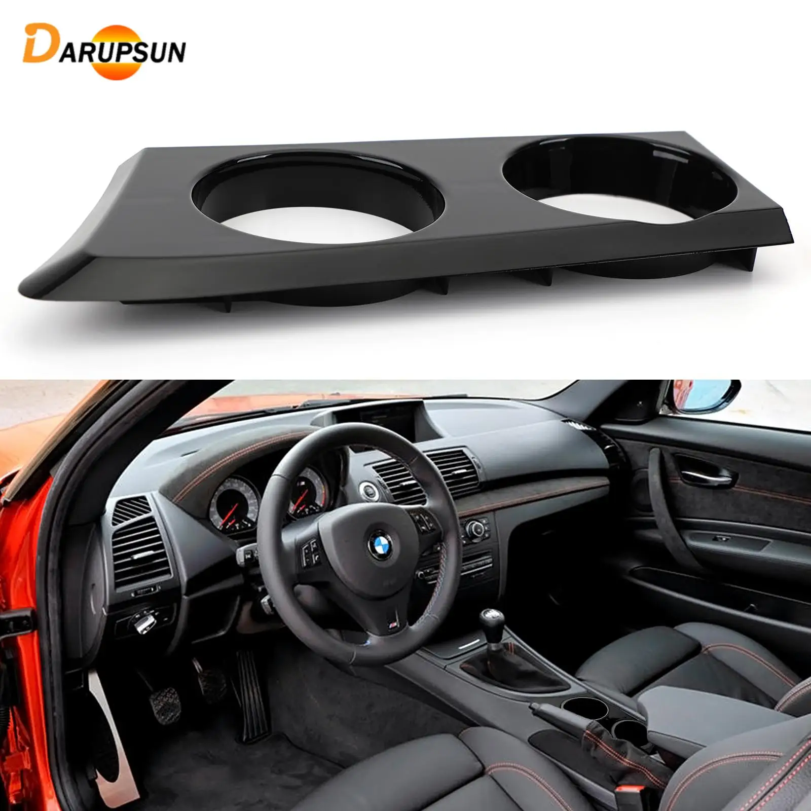 

Darupsun Black Cup Holder for BMW 1 Series E81 E82 E87 E88 Hatchback Coupe