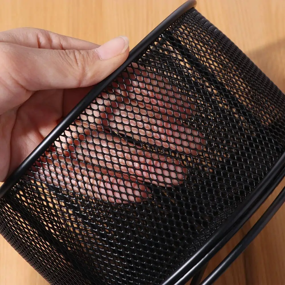 

Metal 360° Rotating Mesh Pencil Holder 4 Compartments Hollowed-out Makeup Brush Storage Bucket Creative Multi-Purpose