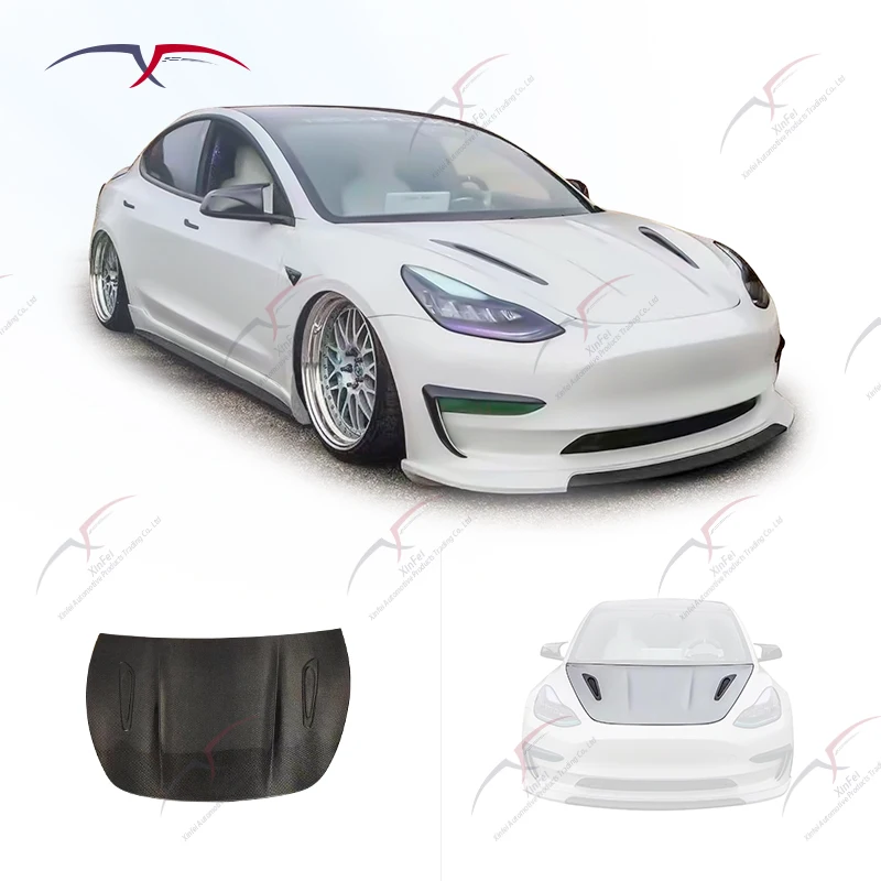 

New Engine Hood Modified with Carbon Fiber Hood for Model 3 Body Kit Car Body Kit Modification Decoration