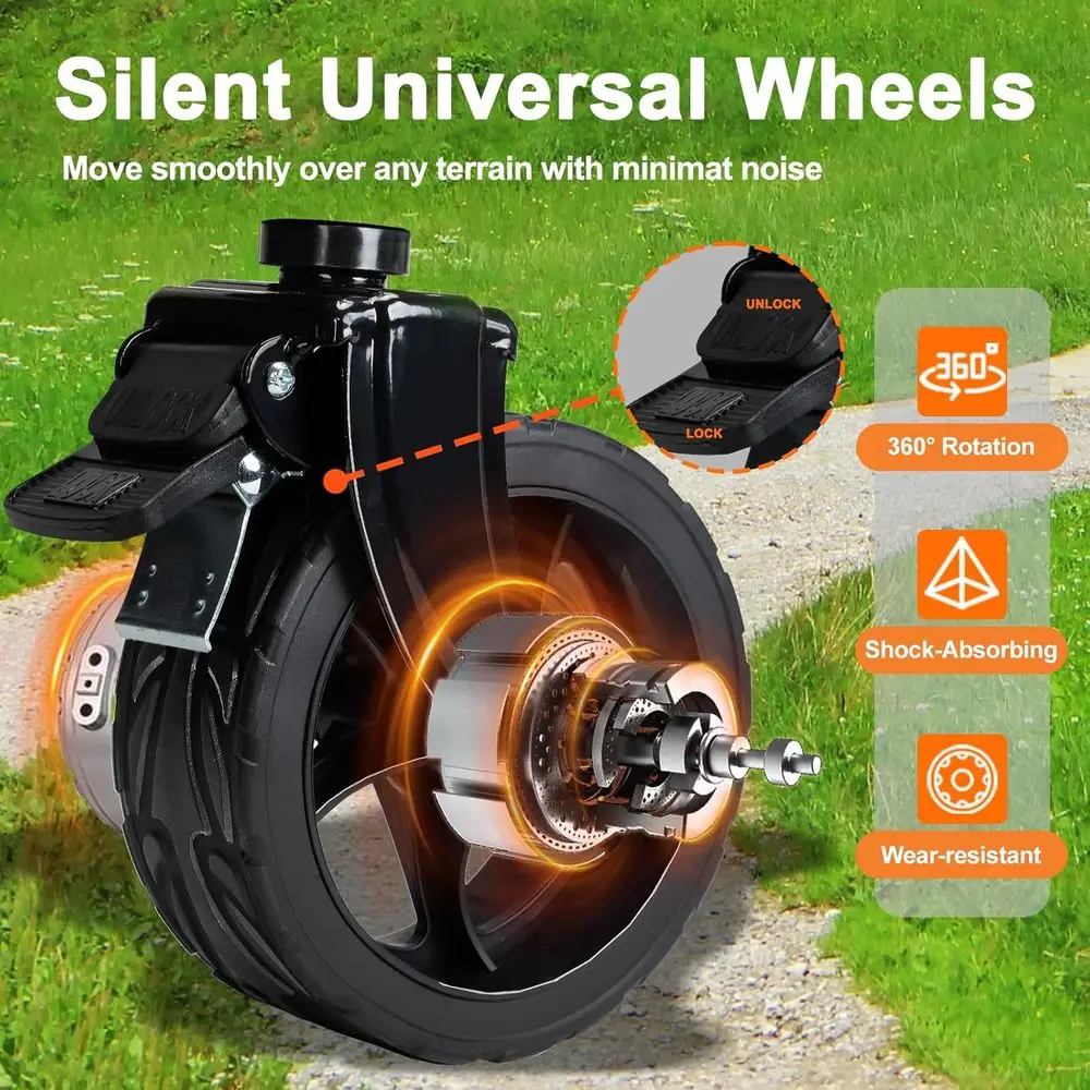 全地形対応折りたたみワゴン、130L容量、ショッピング、ビーチ、スポーツ、釣り、キャンプ用の頑丈なユーティリティカート、ブラック