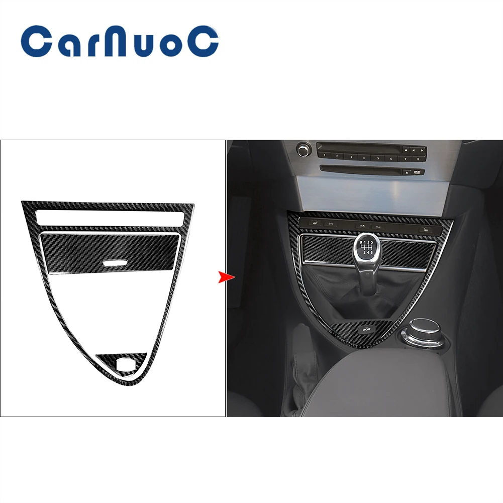 

Car Carbon Fiber Sticker Manual Gear Shift Panel Decorative Trim For BMW 6 Series M6 E63 E64 2004-2010 Interior Accessories