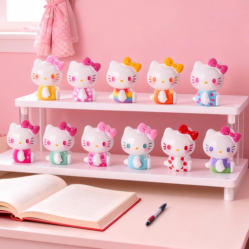10 szt. Zabawka Hello Kitty, urocza kreskówka kawaii, prezent dla uczennicy, żywica, anime, dekoracja na biurko, dekoracja samochodu, zabawka dla dzieci, sprzedaż hurtowa