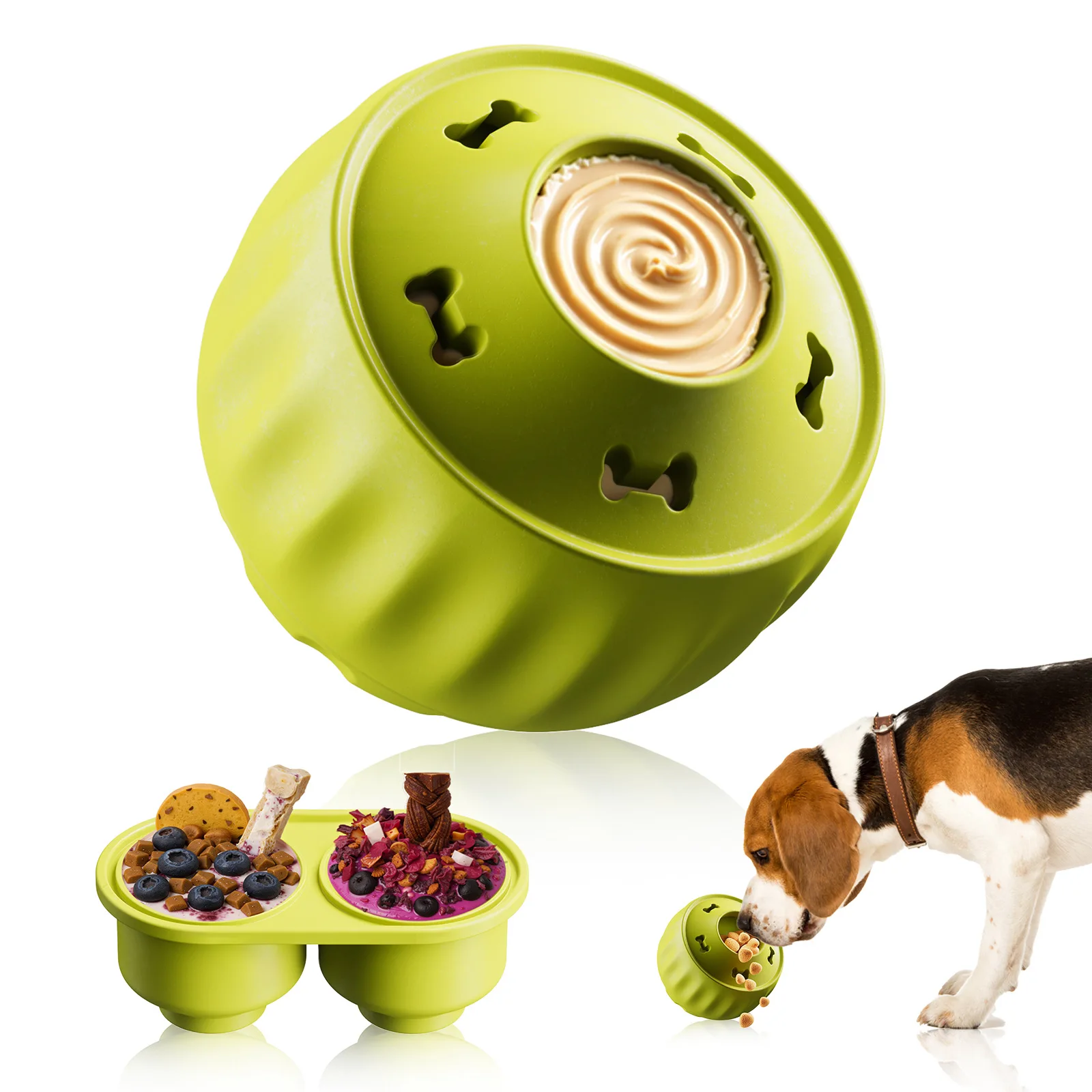 Interaktives Hundespielzeug für Langeweile – Leckerli-Formen für Hunde, Silikon, gesunde Leckerlis für Hunde, Welpen-Anreicherungsspielzeug für gefrorene im Sommer – Detail 8