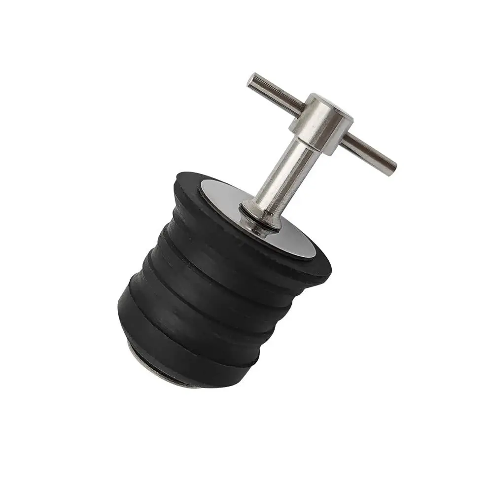T-Handle Boat Drain Plug Brass/Stainless Steel Handle Twist -Turn Boat Accessories Lightweight Cross Marine Rubber Plugs