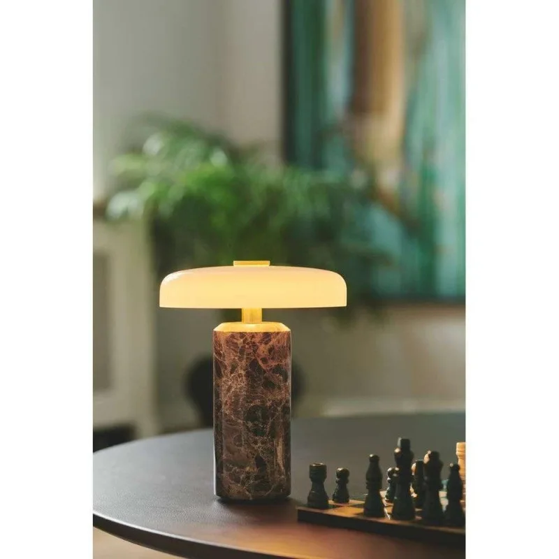 Nordic Marble Table Lamp Matte Opal Floor Lamp Creative Bedroom Study Living Room Decoration Home Table Led Lights