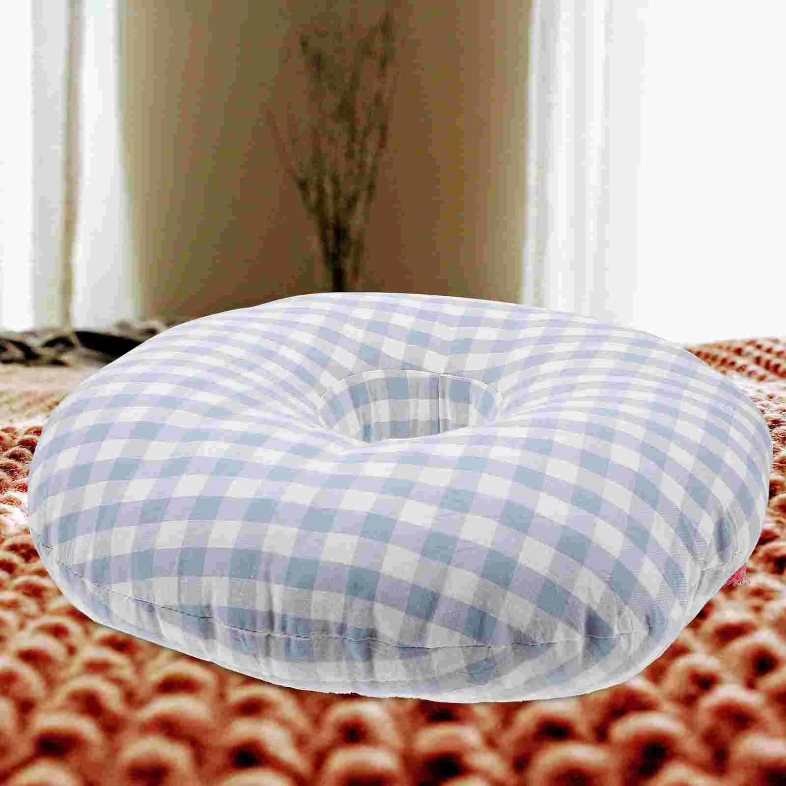 

Single Hole Ear Pillow Piercing for Side Sleeping Breathable Donut Earbuds Nap Mat Cotton Household Man Travel Neck