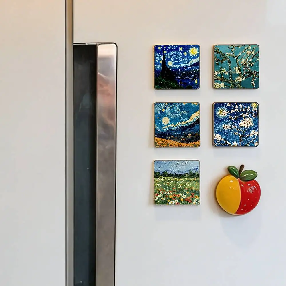 Van Gogh Oil Painting Refrigerator Magnets For Dishwasher/ Refrigerator/ Freezer, Whimsical Kitchen Decor