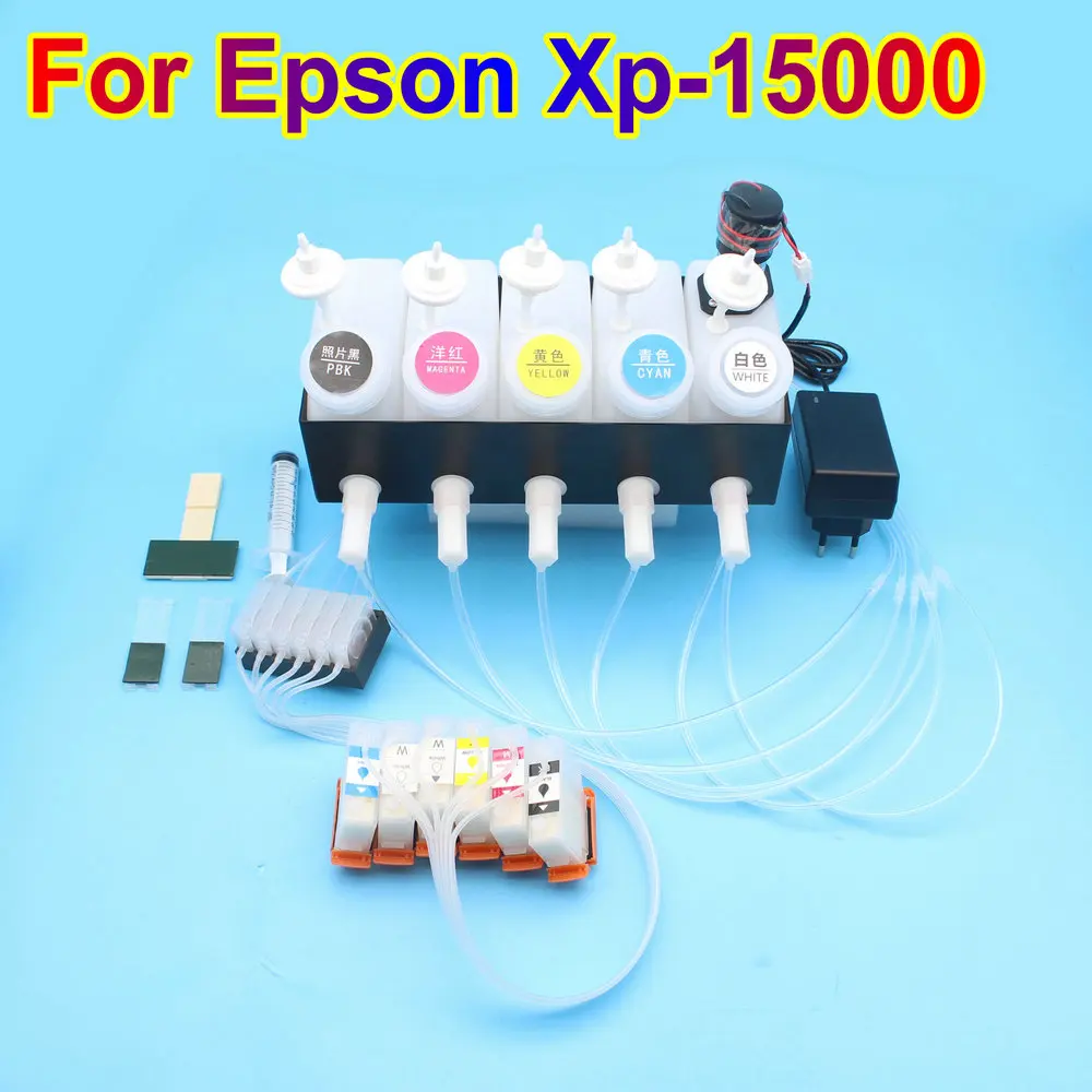 Imagem -03 - Gravidade Xp15000 Bulk Ink System Ciss Dtf Kit para Epson xp 15000 15010 15080 sem Chip White Dtf Tanque de Tinta com Agitador