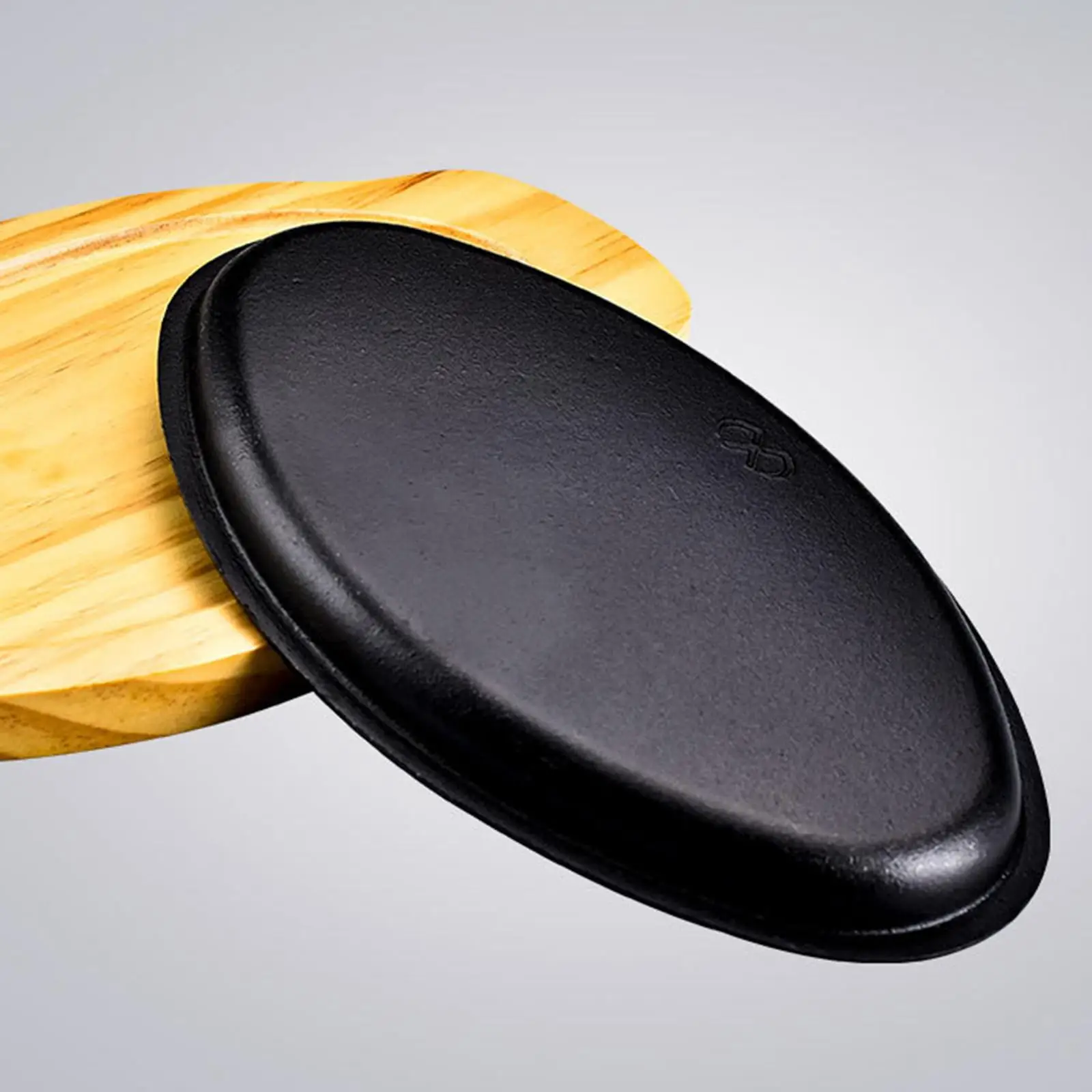 Plato para freír carne, bandeja ovalada para servir, sartén para fajitas, plato para carne sizzling, juego de platos para carne sizzling, sartén Teppanyaki para el hogar y restaurantes
