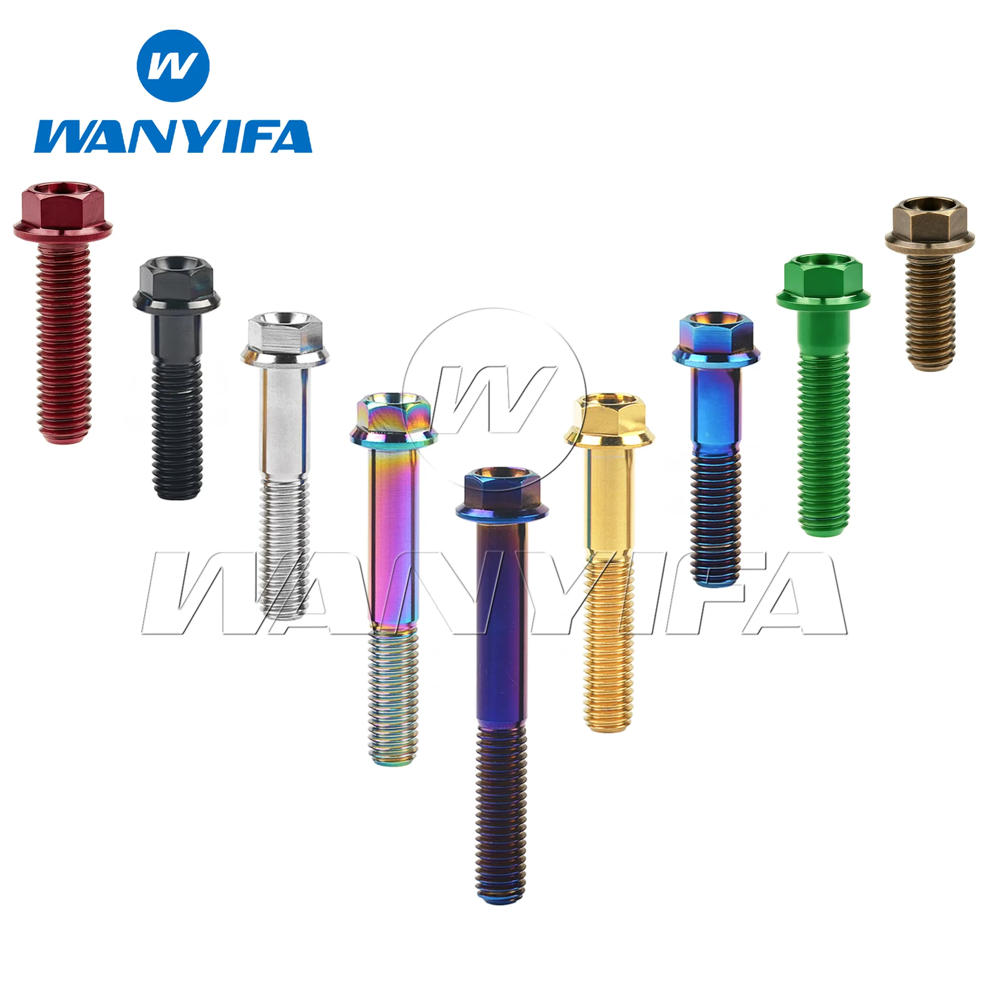 

Wanyifa Titanium Bolt M6/M8x10/15/20/25/30/35~100mm Flange Hex Head Screw for Bicycle Motorcycle Car Modification
