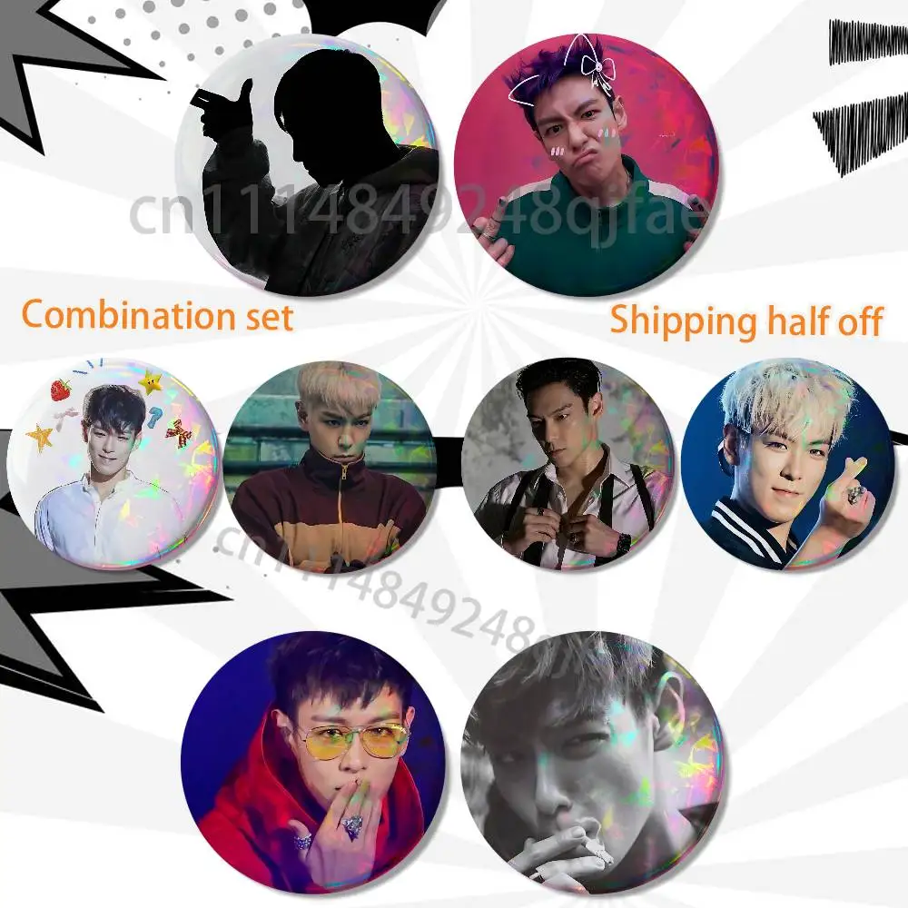 ANOTHER DIMENSION Choi Seung hyun TOP HD Print Round Lapel Pins Pretty Derby 2 piece set Round Display Brooches Brooch Badges