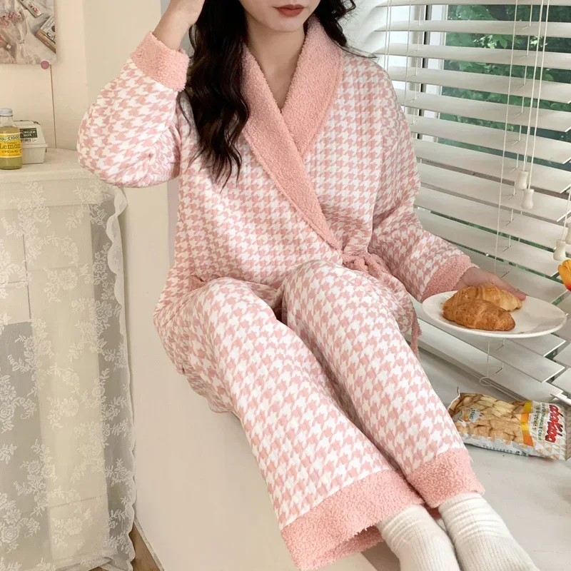 Plus Size 5XL 4XL Cotton padded Maternity Nursing Sleepwear Sets Autumn Winter Across V Pajamas Pregnancy Home Hospital Lounge