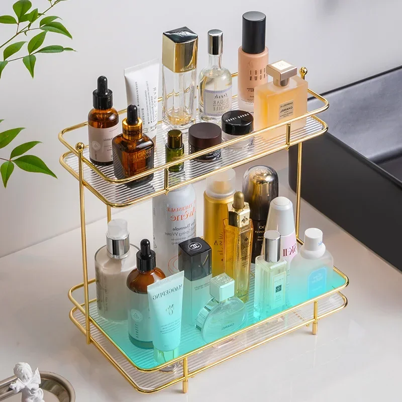 Bathroom shelf bathroom sink bathroom sink shelves light luxury counter cosmetics storage box 3390