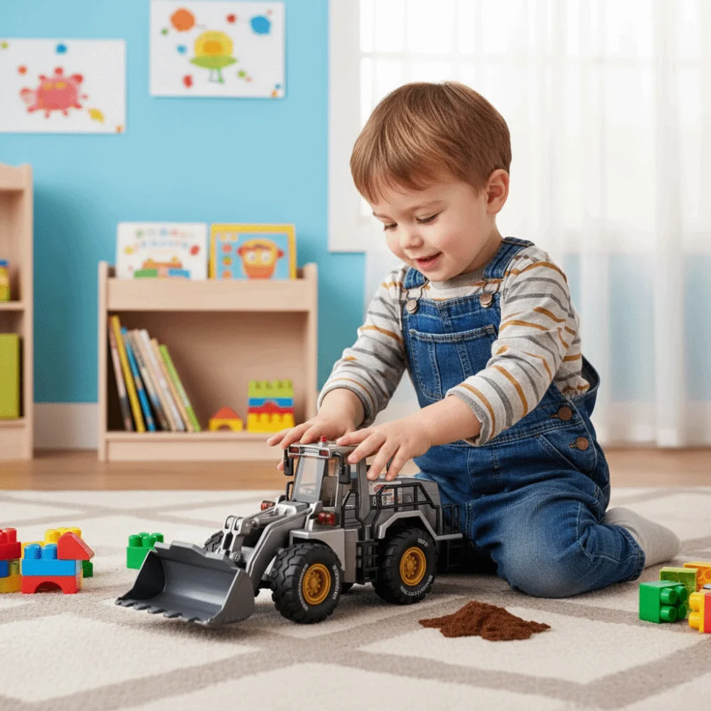Alloy Plastic Bulldozer Diecast Model Diecast Collection Vehicle Model Excavator Diecast Model Pull Back Diecast Car Model
