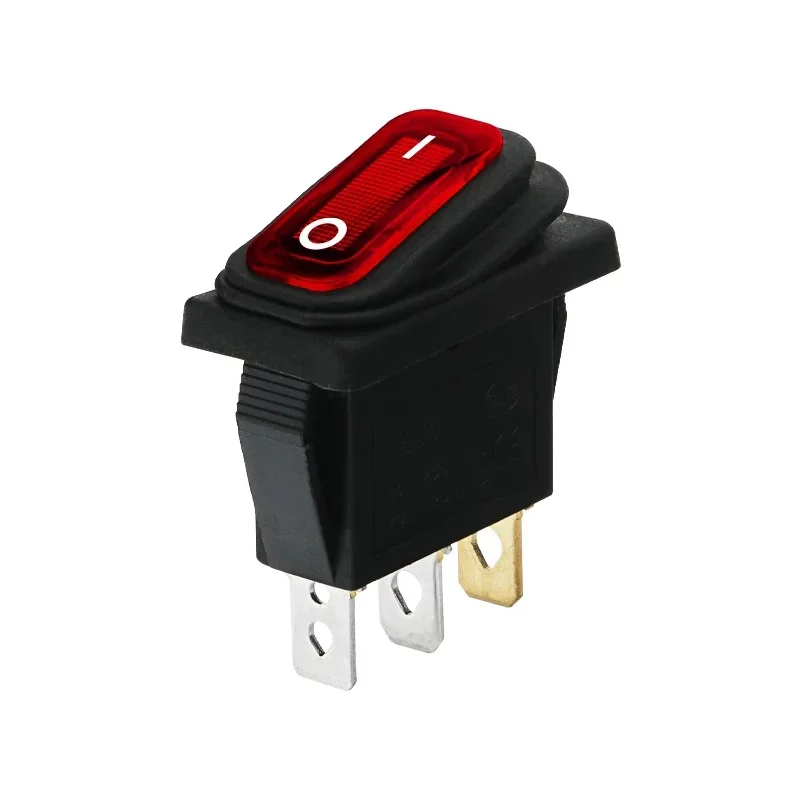5/20/100PCS KCD3 3 Pin 12VLED Light IP67 20A On/Off Rectangular Ship Type Long Rocker Switch Waterproof Car Dashboard