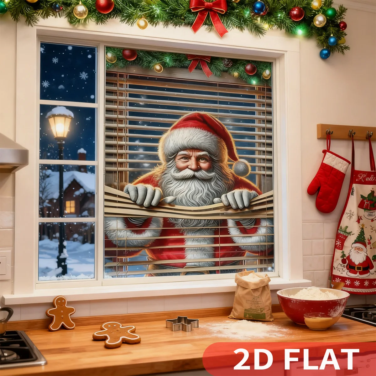 

1pc Santa Claus polyster window banner - Perfect for Christmas and New Year decorations. Suitable for outdoor celebrations