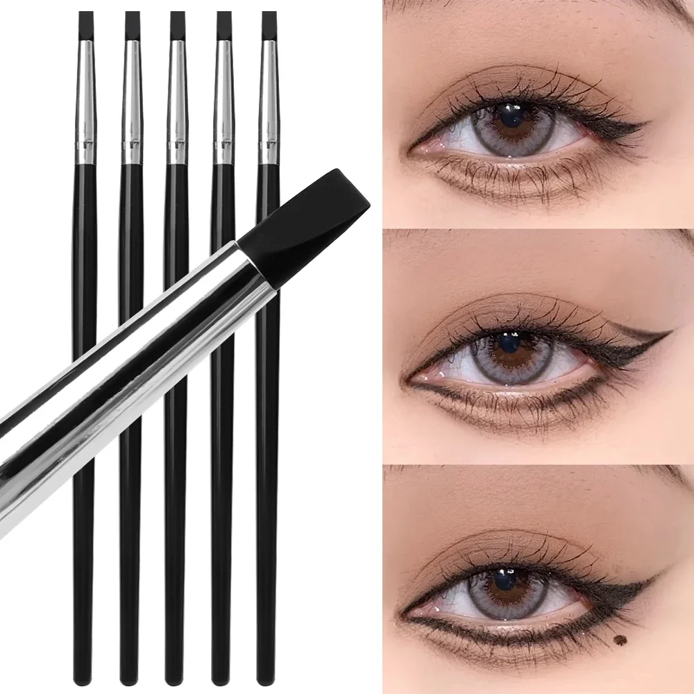 3pcs Silicone Eyeliner Brush Easy To Use Blade Eyebrow Lipstick Makeup Brushes Portable Silicone Eyes Make Up Tools Beauty Brush