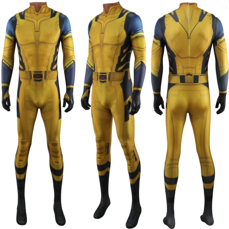 

Halloween Deadpool-3 Wolverine Cosplay Costume James Howlett Jumpsuit Superhero Cosplay 3D Zentai Bodysuit for Men Outfit