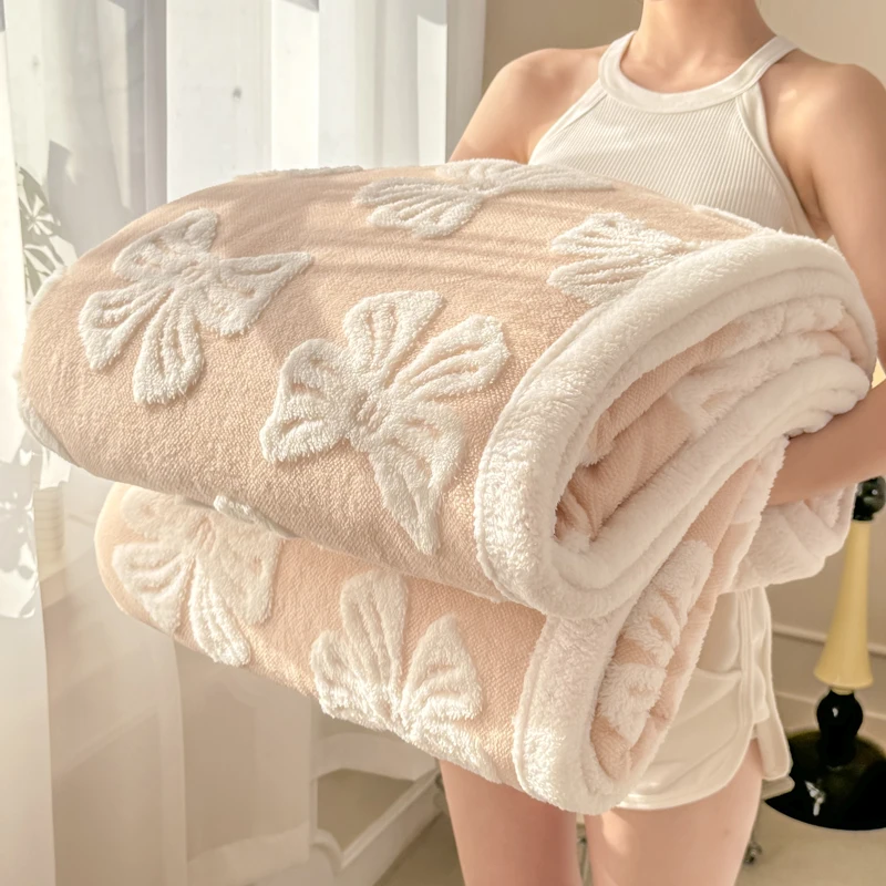 

2025 autumn and winter new cationic Shu cotton blanket office siesta shawl blanket thermal sofa blanket household no pillowcase