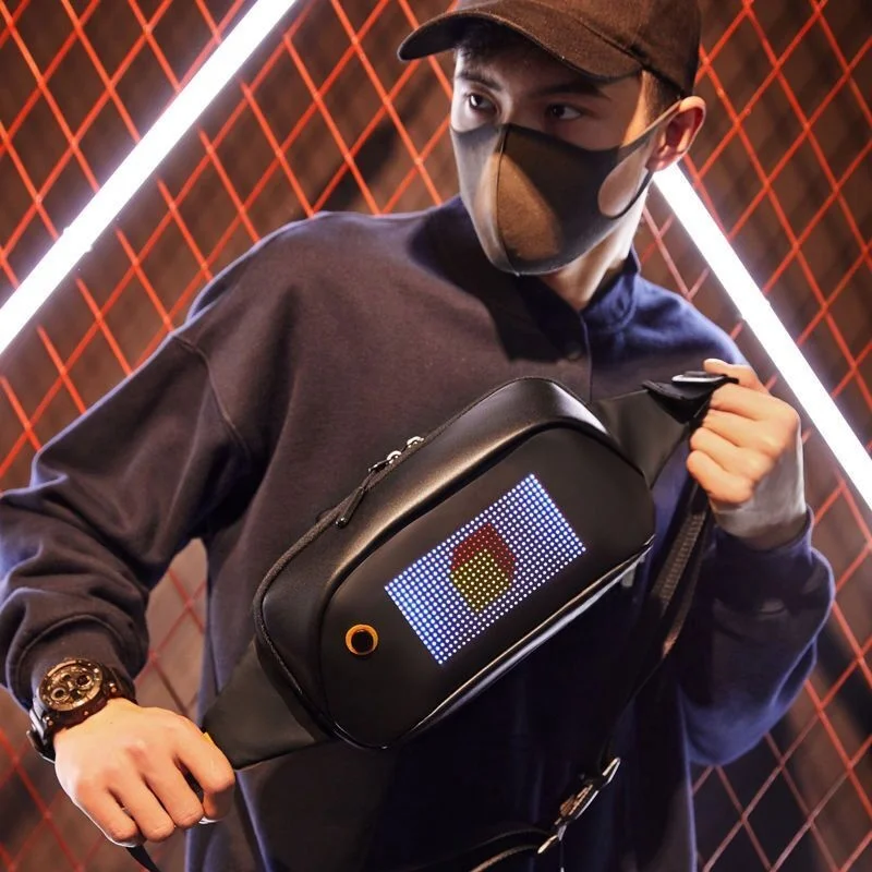 

New LED Pixel ex Sport Crossbody Bag High Aesthetic Minori Design Street Trend oulder Bag for Youth
