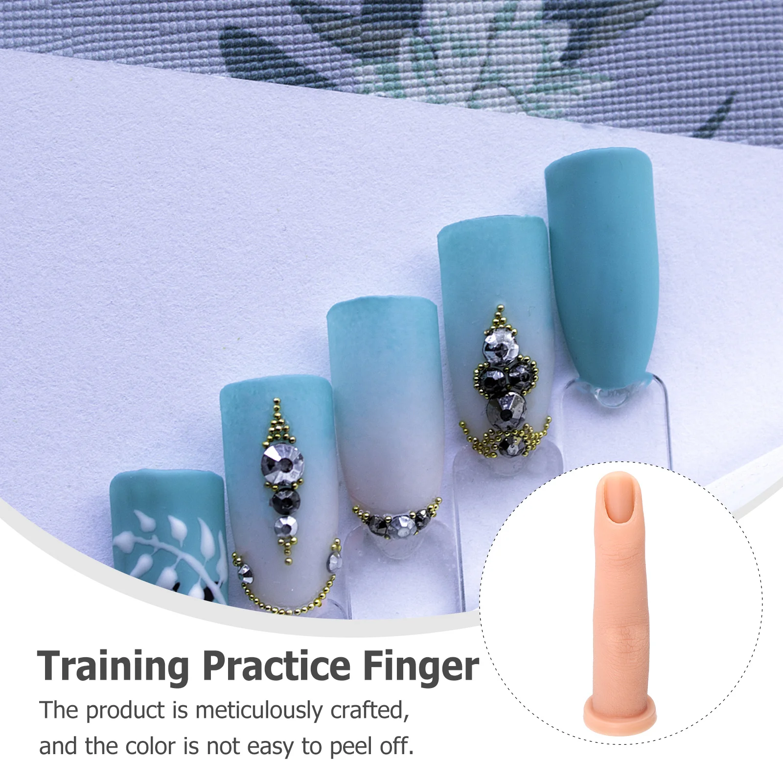 

Практика дизайна ногтей, искусственный силиконовый палец, имитация поддельного маникюра