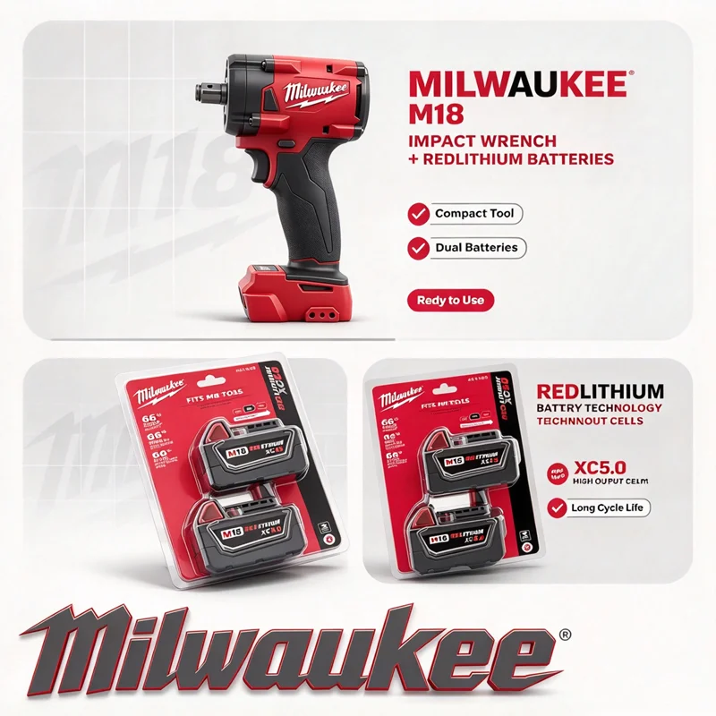 Milwaukee Genuine M18 RedLithium XC5.0Ah Battery Compatible With 2798-20,2898-20,2799-20,For Custom Outdoor Garden Structures