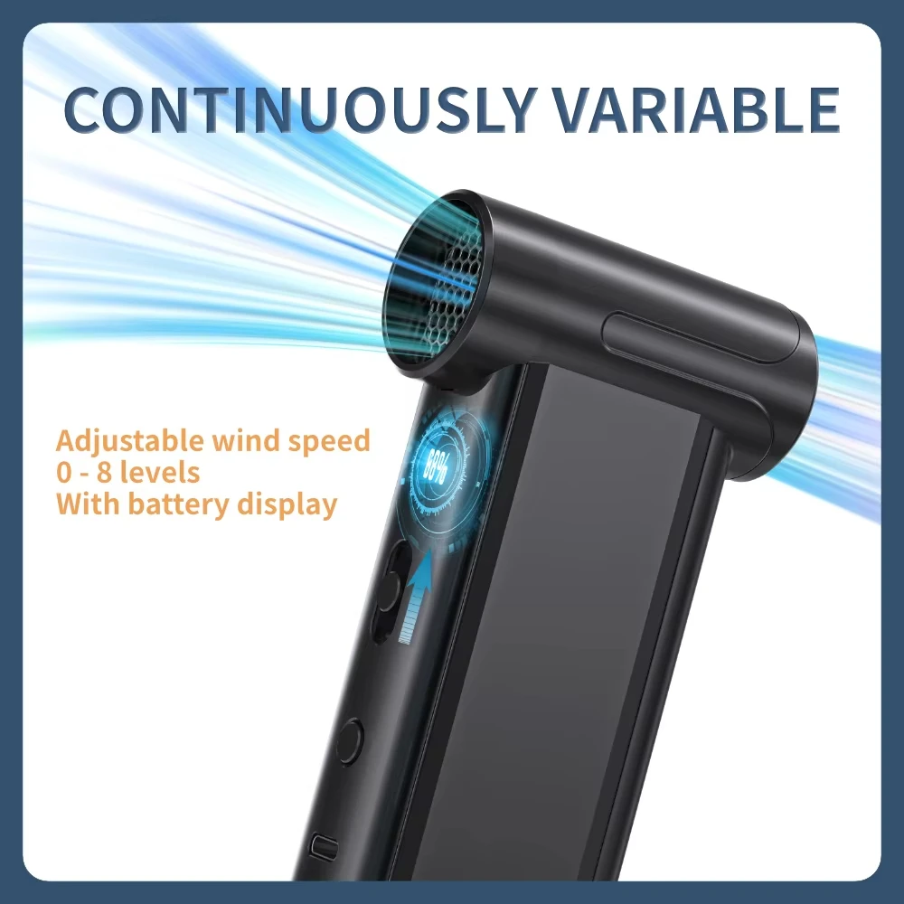 Portable Turbo Fan 130000RPM Mini Turbo Jet Fan Turbo Violent Fan 52M/S High Speed Duct Fan Brushless Motor Computer Cleaner