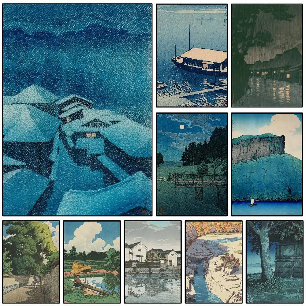 Poster Art H-Hasui Kawase Une Décoration Murale Élégante et Résistante pour Votre Intérieur
