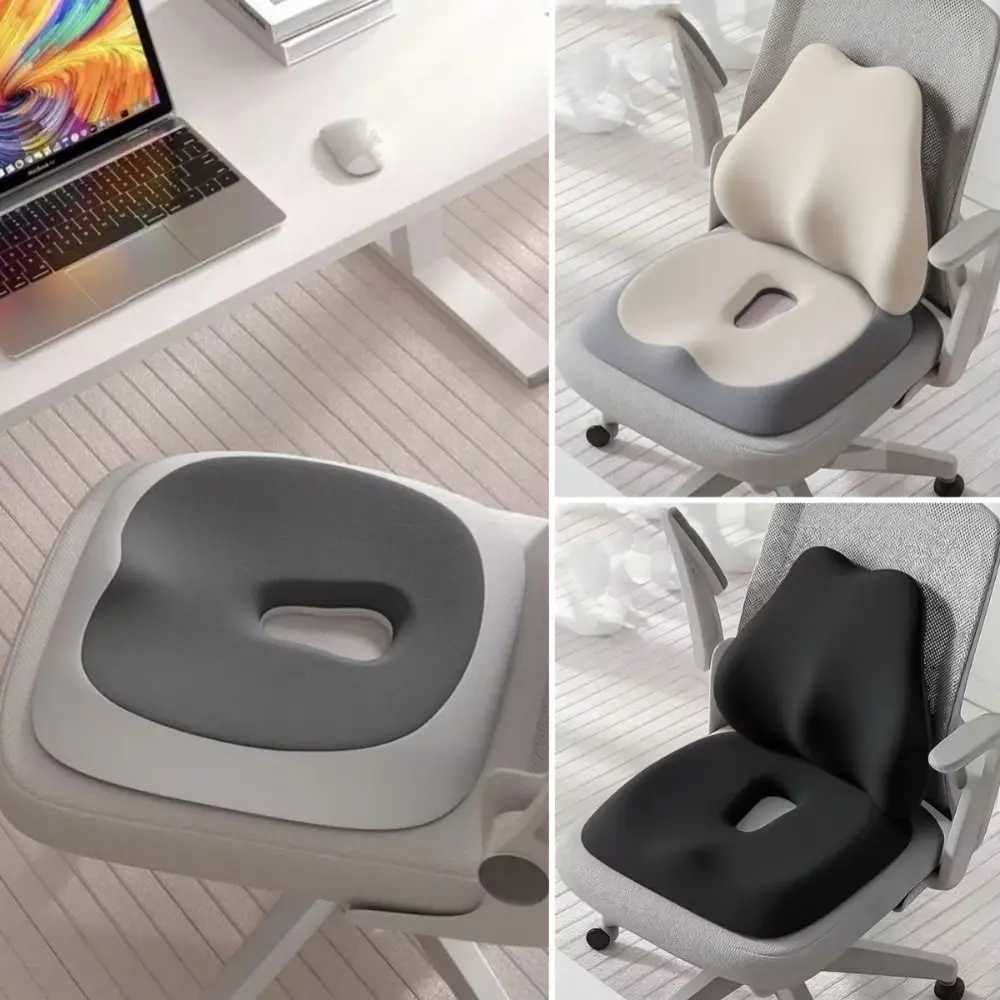 Ergonomic Design Memory Foam Cushion Breathable Butt Pain Relief Seat Cushion Non-Slip Bottom Posture Support Cushion Car Use